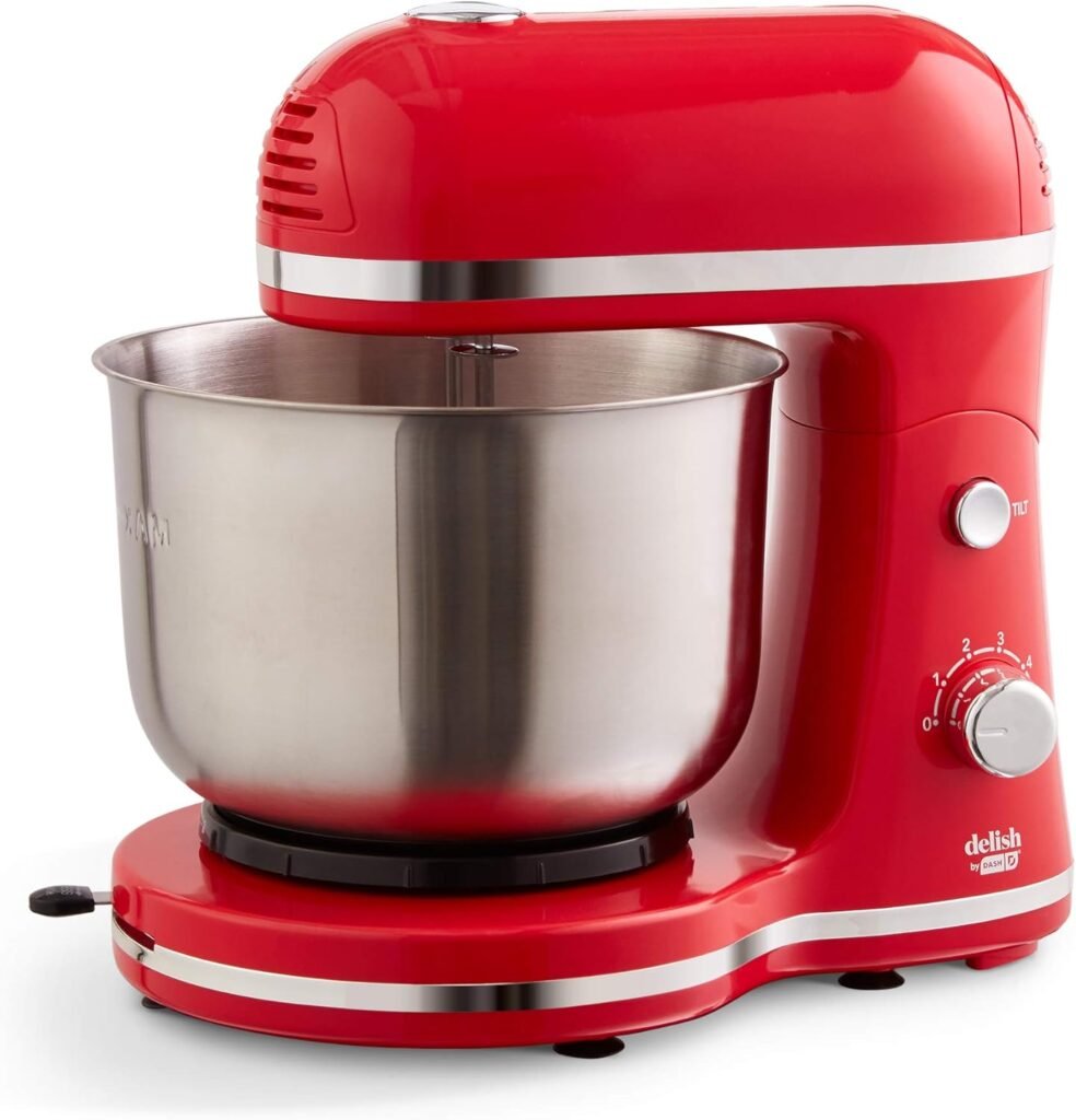 DASH Delish by DASH Compact Stand Mixer, 3.5 Quart with Beaters & Dough Hooks Included – Red Review: Performance, Features, and Buyer’s Guide