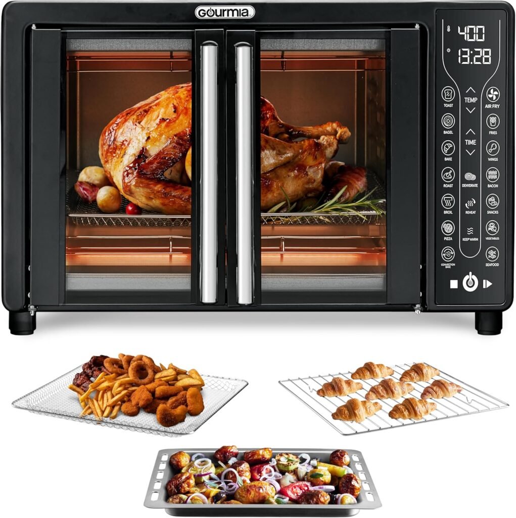 Gourmia Toaster Oven Air Fryer Combo Review, GTF7460: 1700W, 17 Cooking Presets, 24L Capacity, Accessories Included